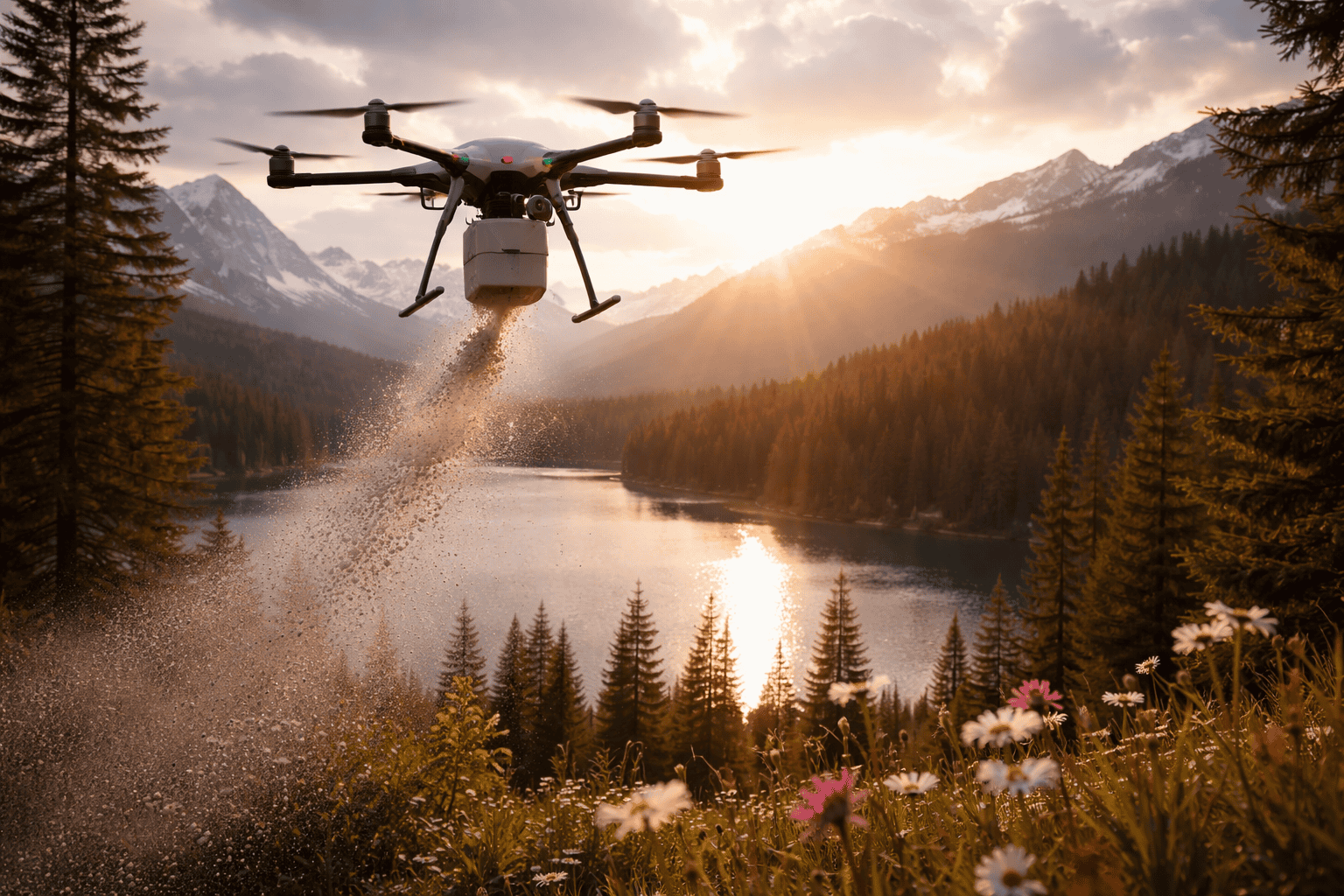 Conduct an affordable air scattering with a drone